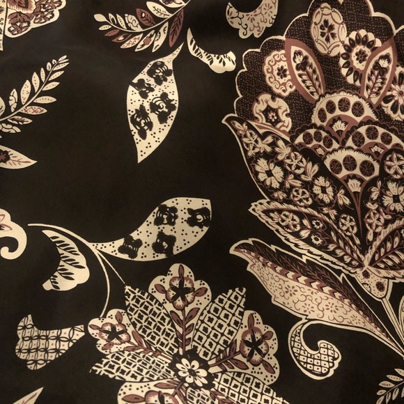 Ann Taylor brown floral paisley v-neck silk dress, 2P - Picture 3 of 5